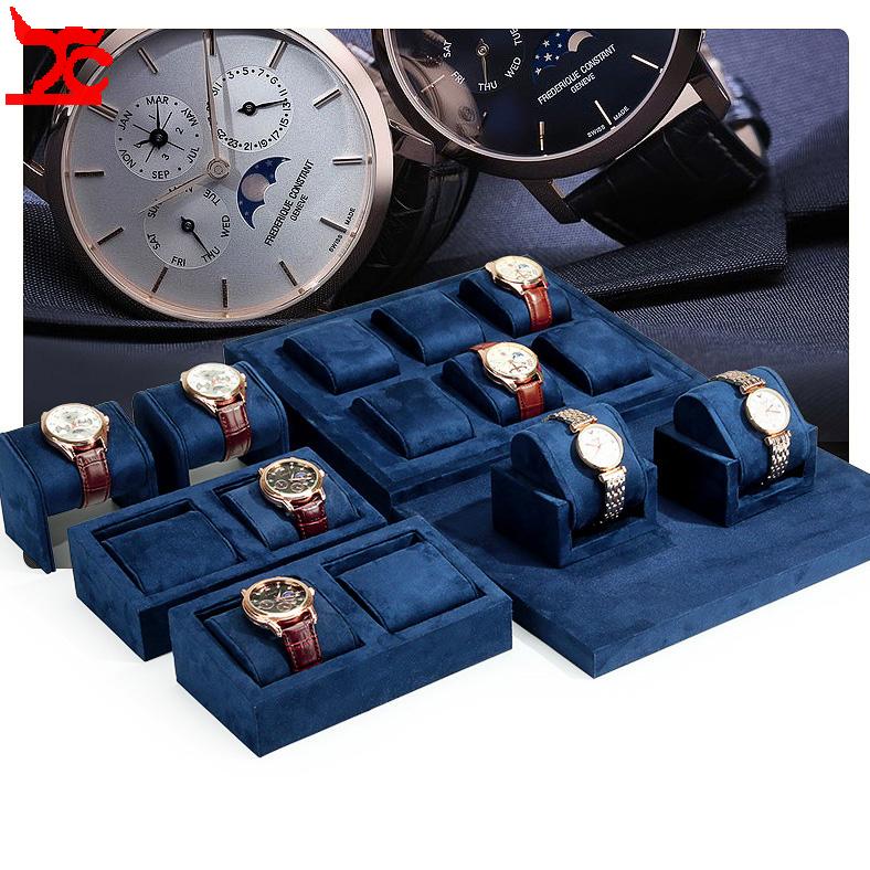 Luxury Watch Store - Синий тканевый лоток для демонстрации часов,