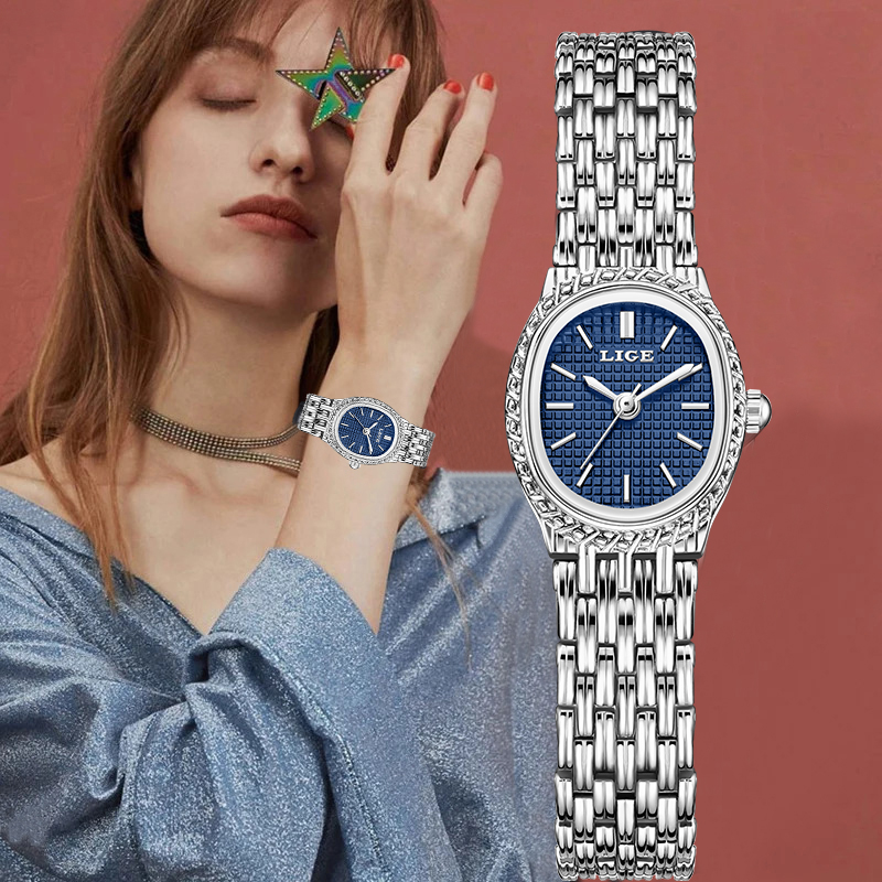Luxury Watch Dial - LIGE модные роскошные кварцевые женские часы