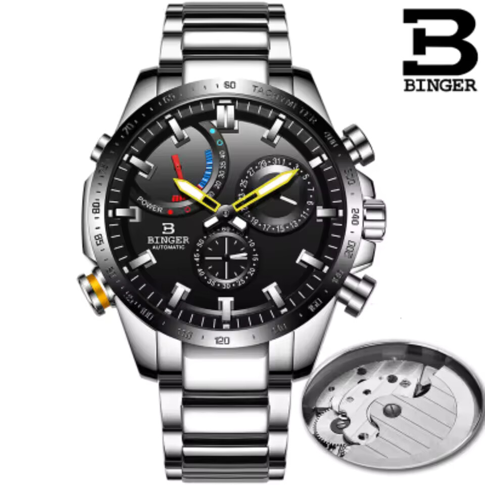 Luxury Watch German - Оригинальные роскошные швейцарские мужские часы BINGER,