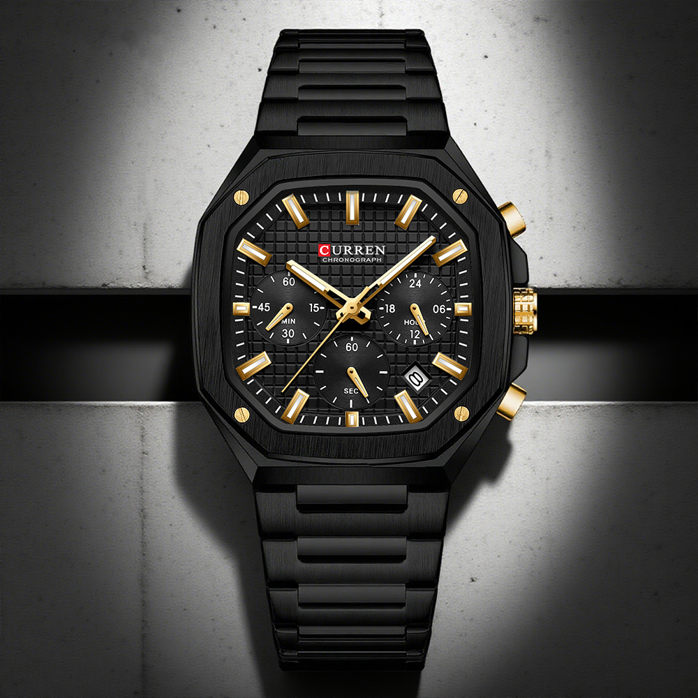 Luxury Watch Dial - CURREN Роскошные квадратные часы с хронографом