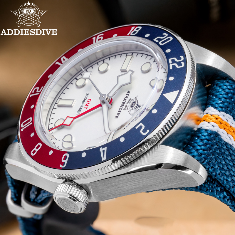 ADDIESDIVE 39 мм мужские кварц – обзор и цена Gmt Dual Timezone Watch