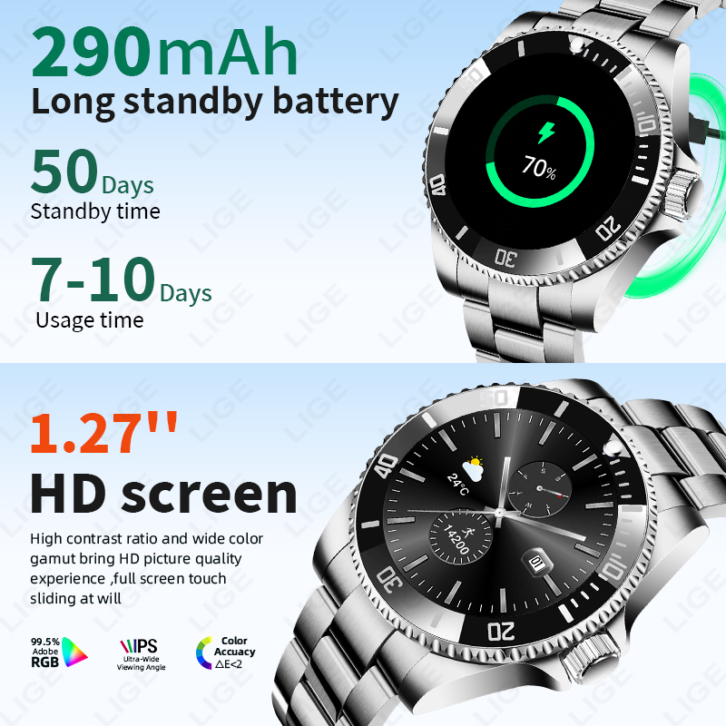 Смарт-часы LIGE 2026 с HD-экра – обзор и цена Luxury Watch German