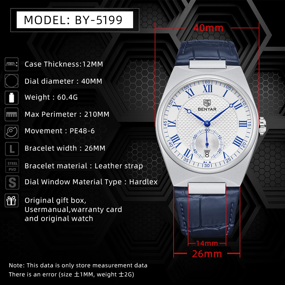 Мужские кварцевые часы BENYAR  – обзор и цена Luxury Watch Store