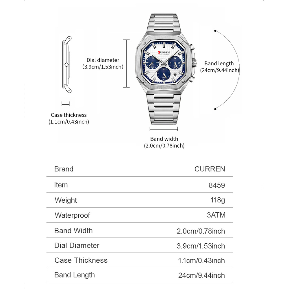 CURREN Роскошные квадратные ча – обзор и цена Luxury Watch Dial